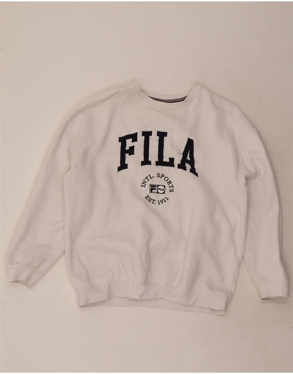 Fila Sweat-shirt graphique pour hommes, grand coton blanc