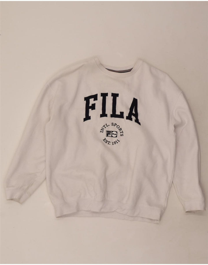 Fila Sweat-shirt graphique pour hommes, grand coton blanc