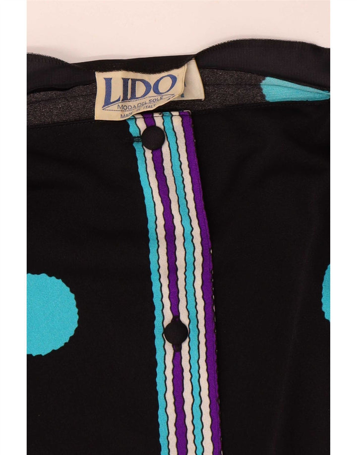 Lido Robe droite pour femme UK 44 Large Noir Géométrique Polyamide