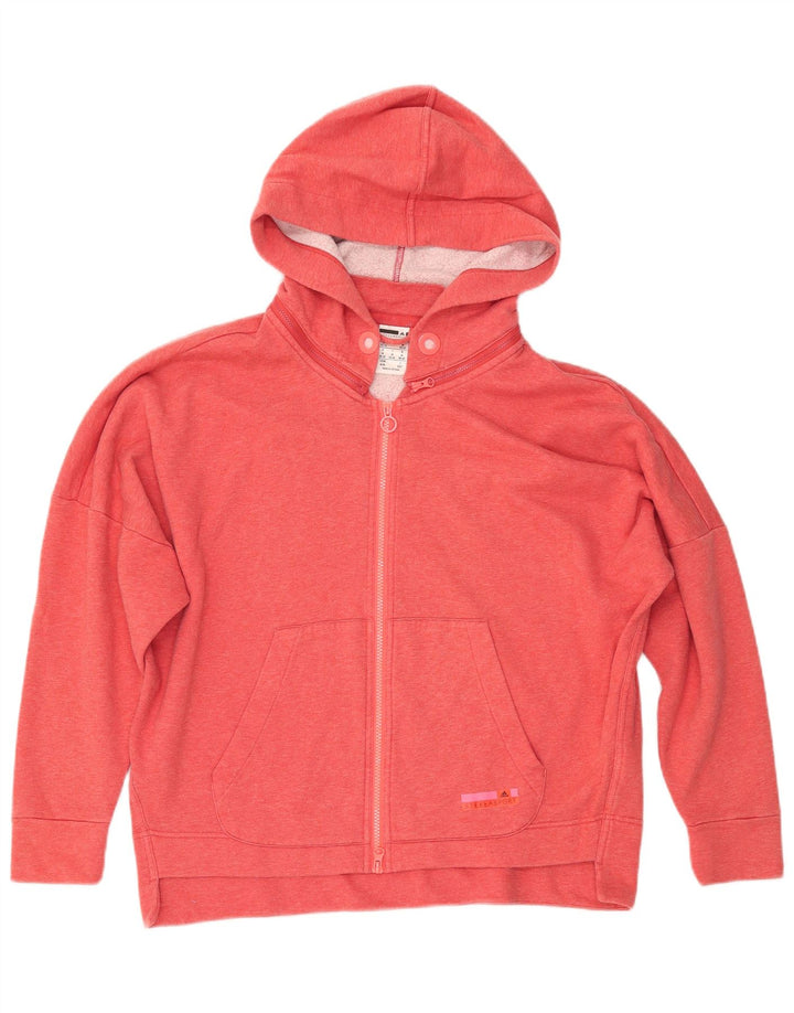 ADIDAS Pull à capuche zippé surdimensionné pour femme UK 12/14 Coton rose moyen