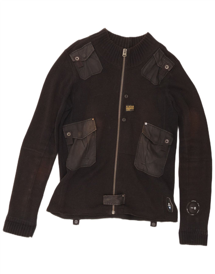 G-Star Cardigan entièrement zippé pour homme en coton noir moyen