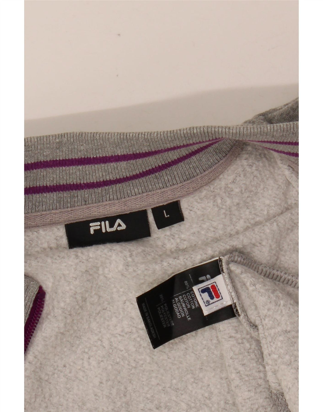 FILA Veste de survêtement pour femme UK 16 Large Gris Coton