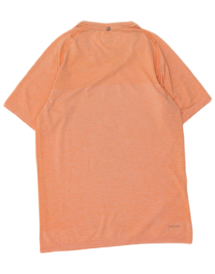 Nike Hommes Dri Fit T-Shirt Haut Petit Orange Rayé