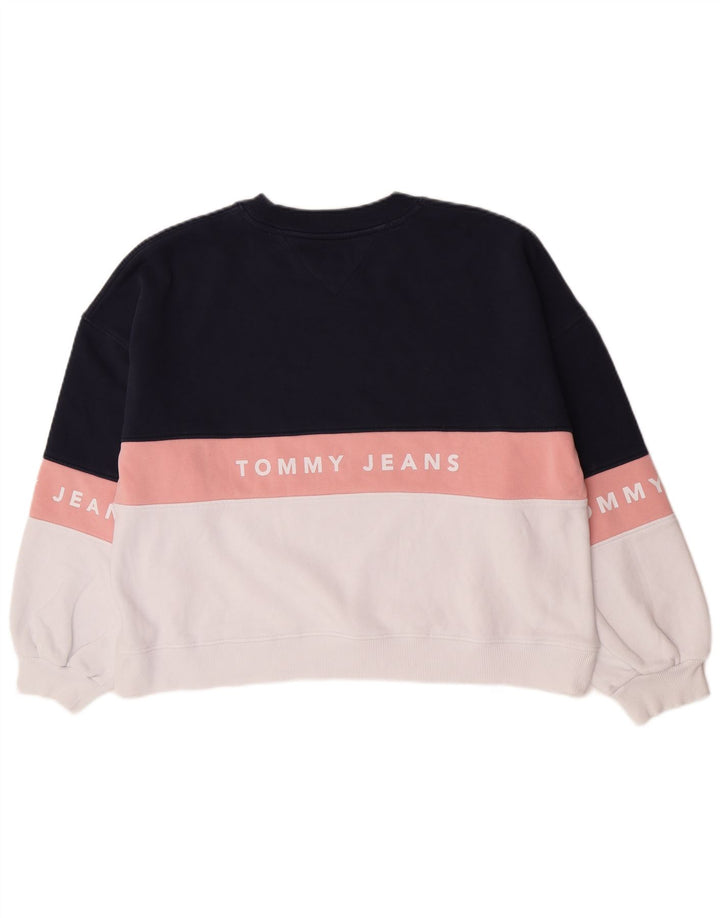 Tommy Hilfiger Sweat-shirt graphique pour femme UK 14 Bleu marine moyen