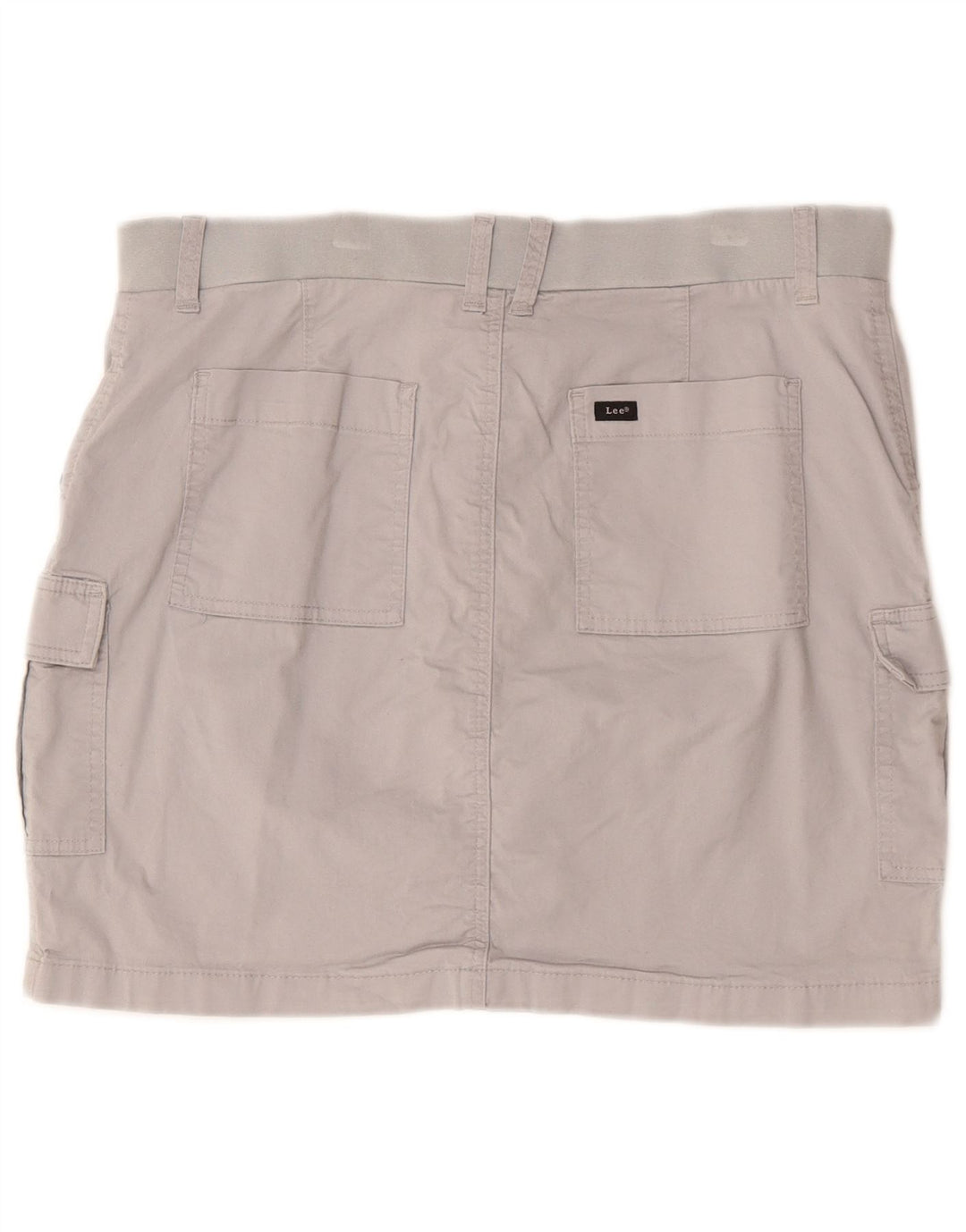 LEE Jupe-short pour femme coupe régulière jupe cargo taille moyenne US 14 XL W36 coton gris