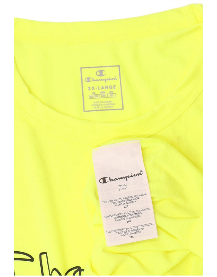 Champion T-shirt graphique pour homme 2XL Jaune Polyester