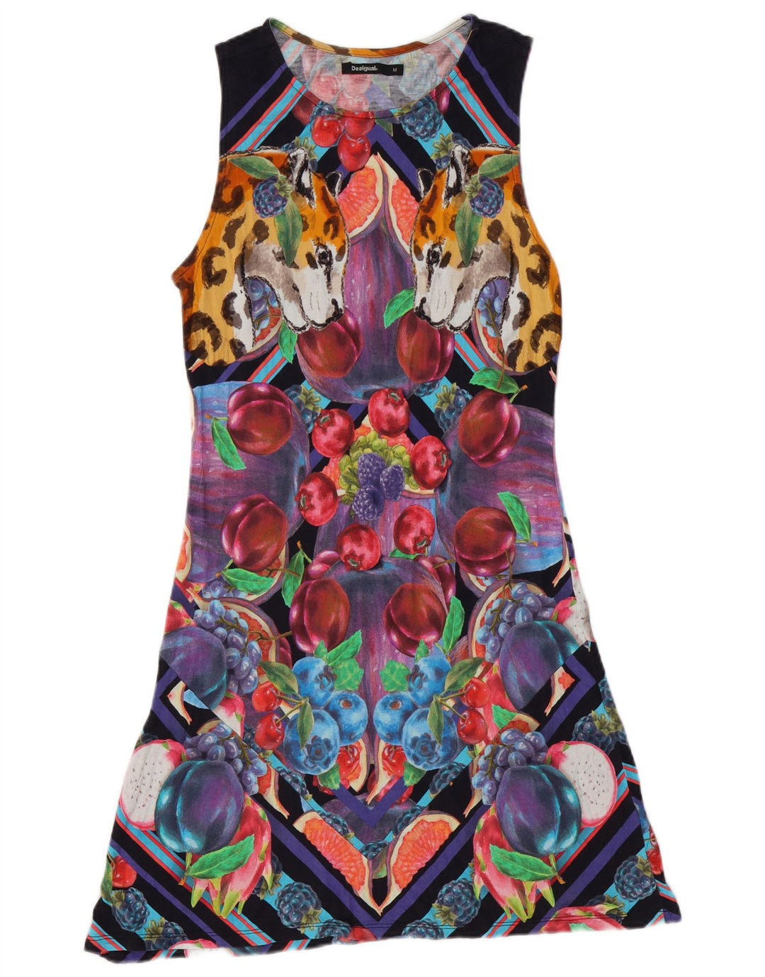 Desigual Robe trapèze à motif abstrait pour femme UK 12 Medium Multicolore