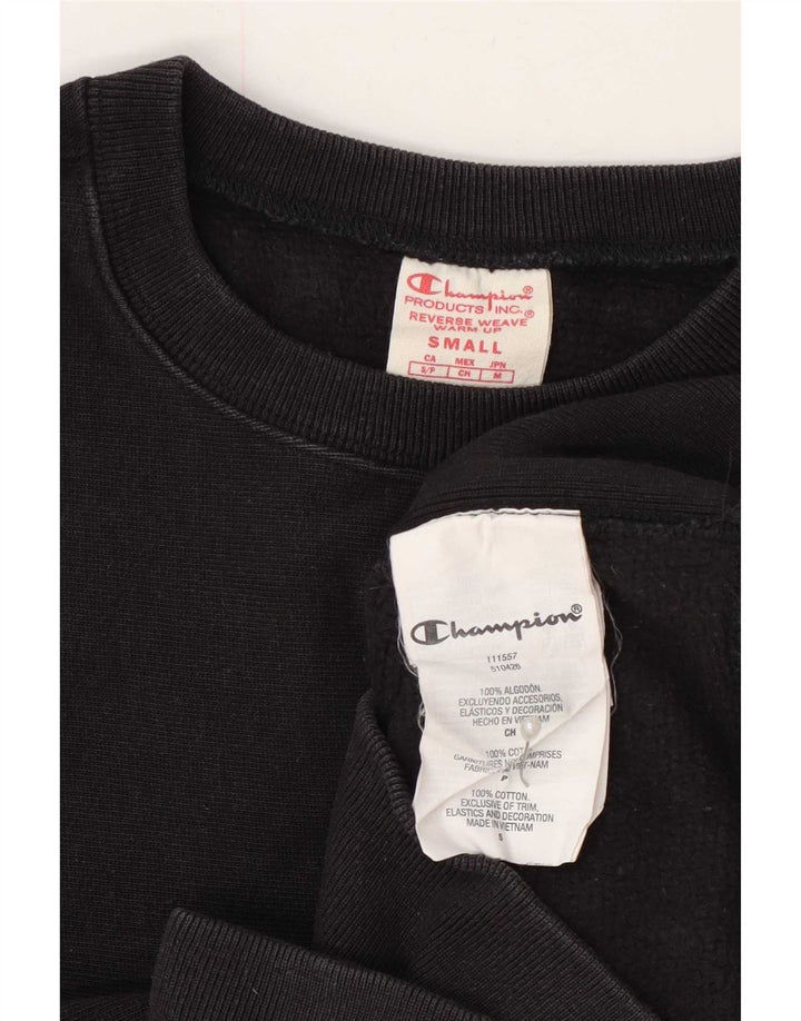 Champion Reverse Weave Sweatshirt Jumper UK 10 Petit Coton Noir
