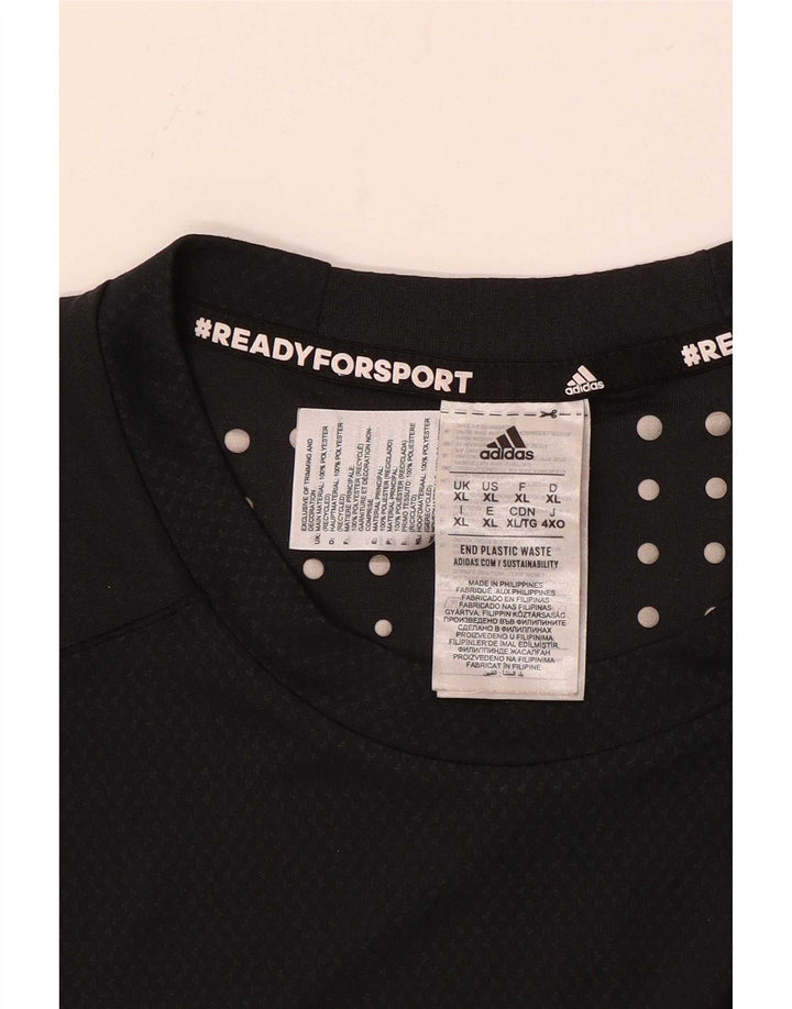 Adidas T-Shirt Homme Top XL Noir Tacheté Polyester