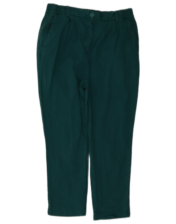 Benetton Pantalon court pour femme UK 12 Medium W32 L25 Vert Coton