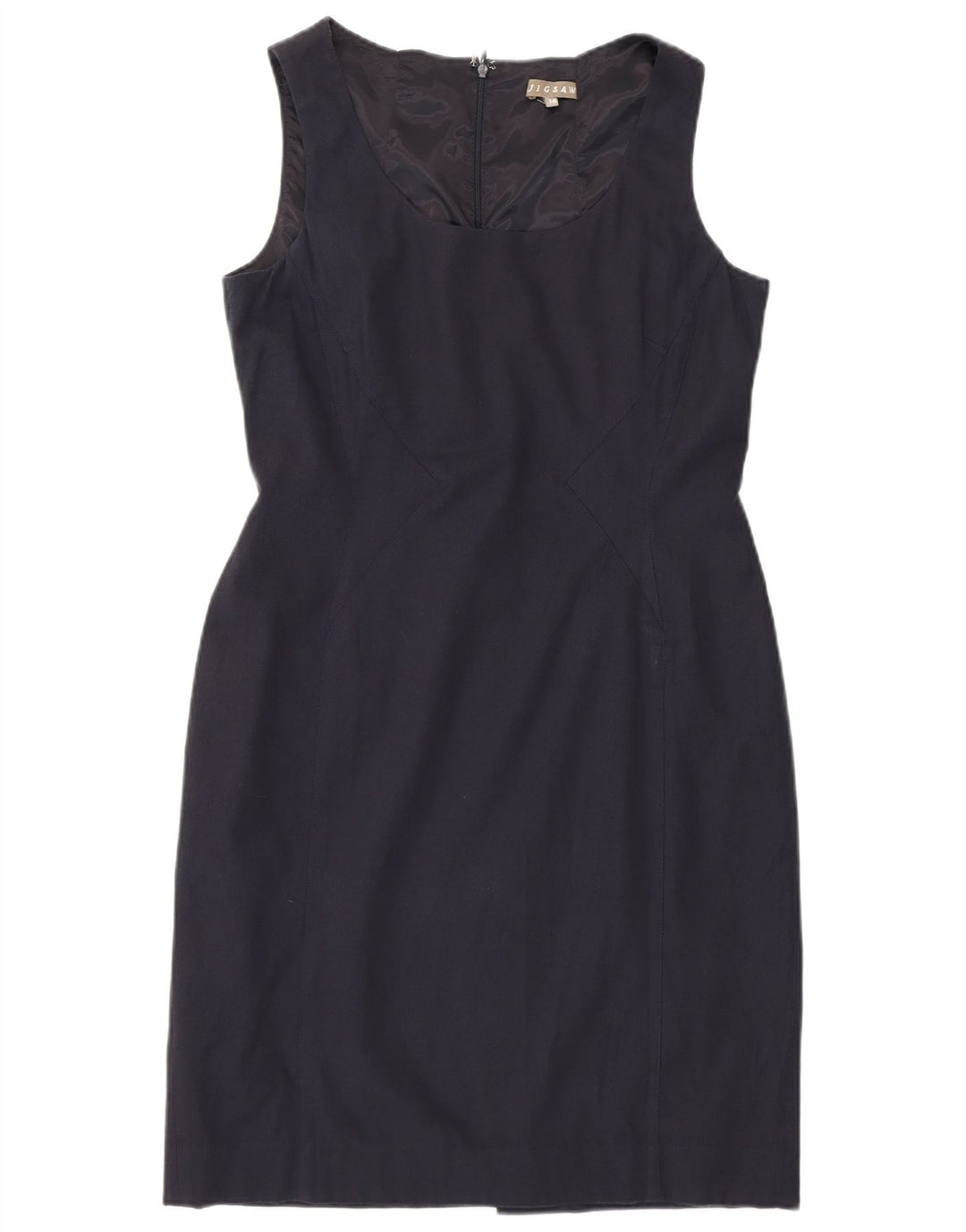 Jigsaw Robe fourreau sans manches pour femme UK 44 Bleu marine moyen Viscose