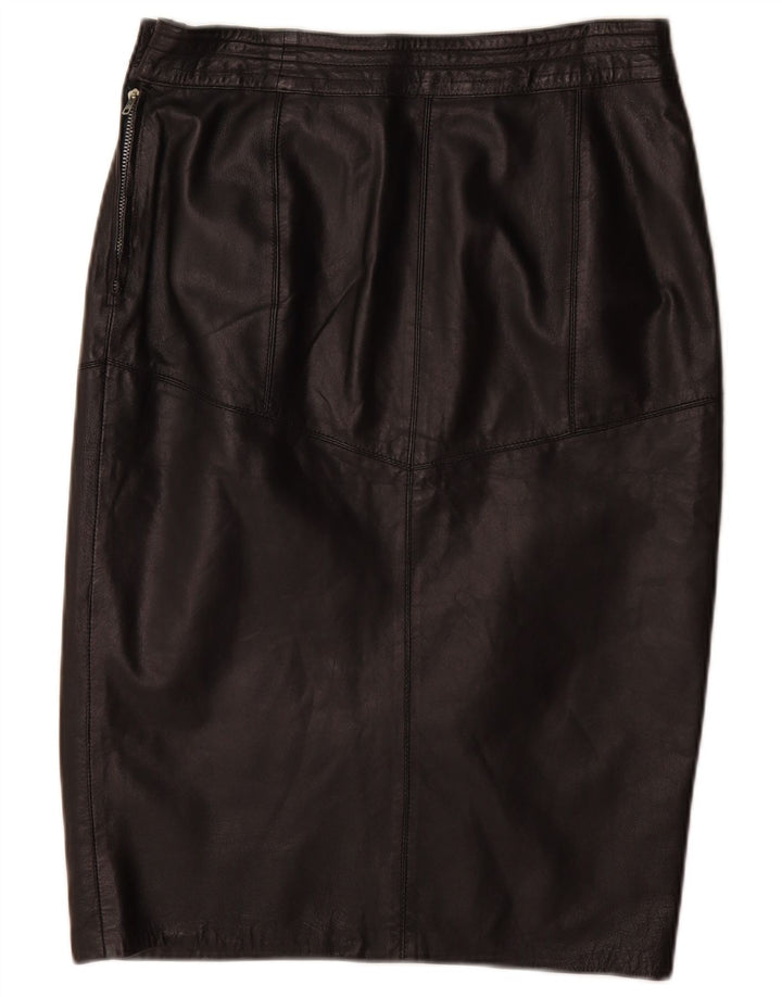 jupe crayon en cuir femme vintage W32 Grand Noir