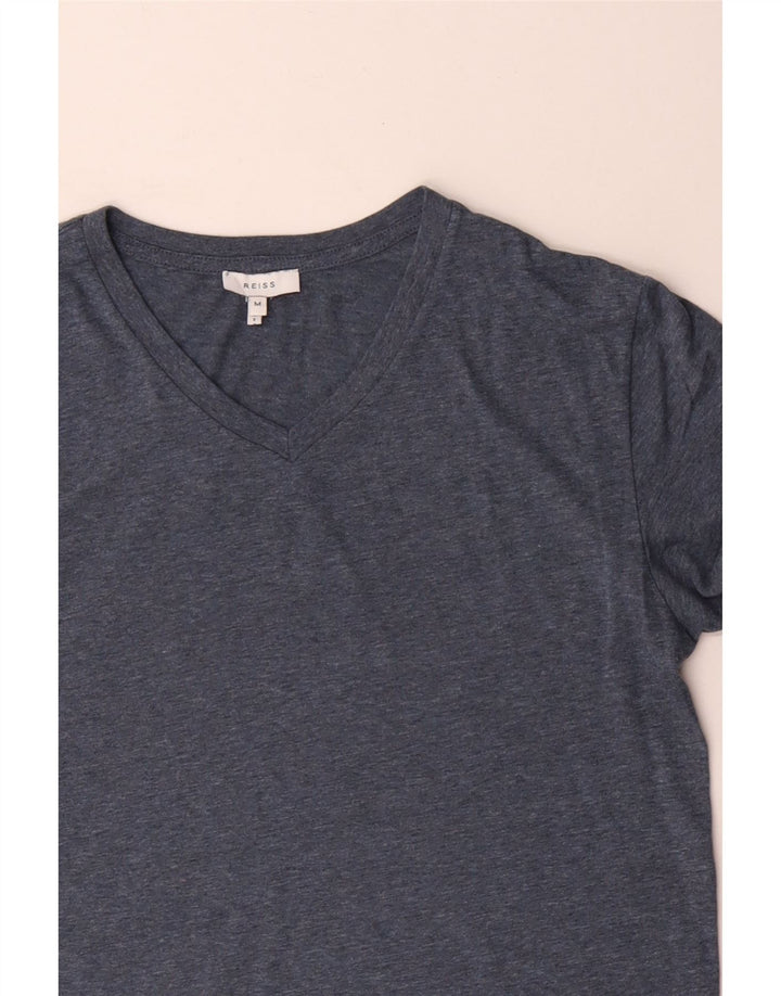 Reiss T-Shirt Top Bleu Moyen Moucheté Coton Homme