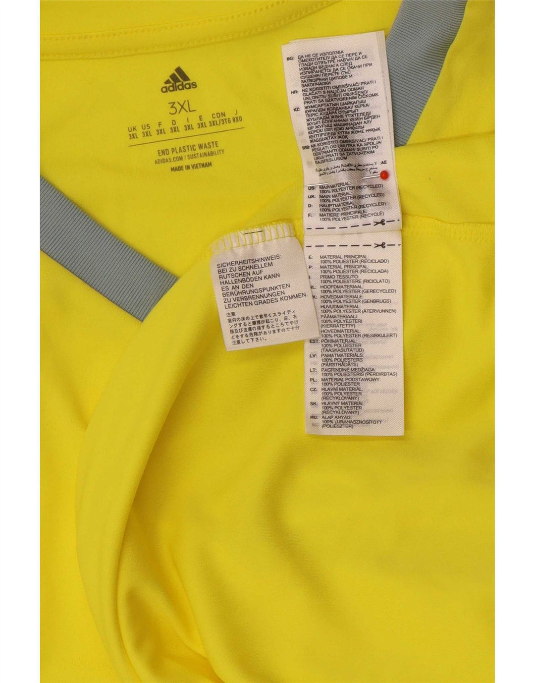 Adidas Haut à manches longues pour homme 3XL Jaune Colorblock Polyester
