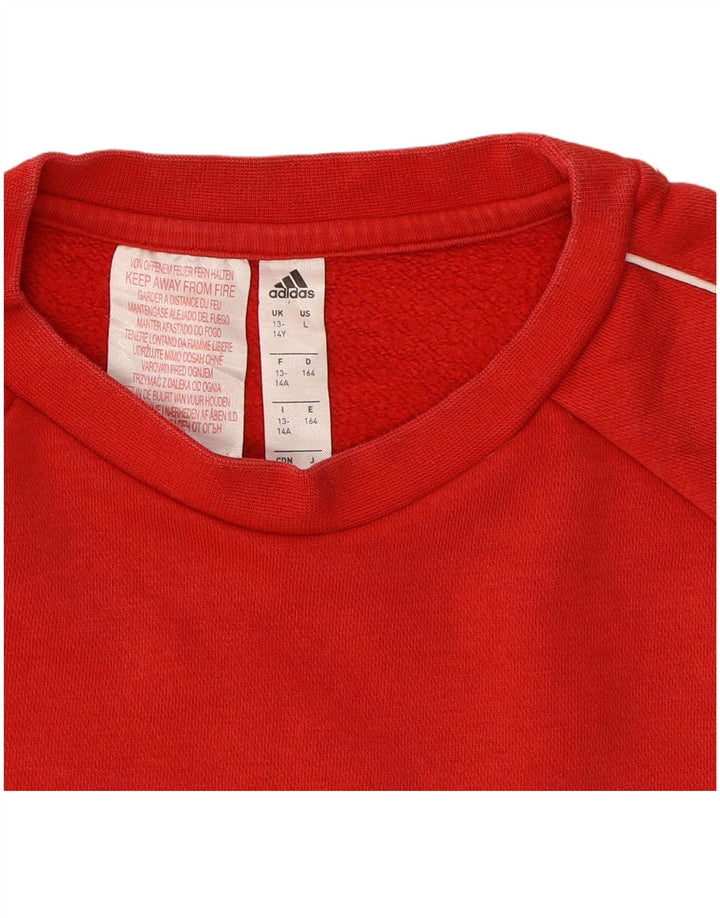 ADIDAS Boys Sweatshirt Jumper 13-14 Years Red Cotton