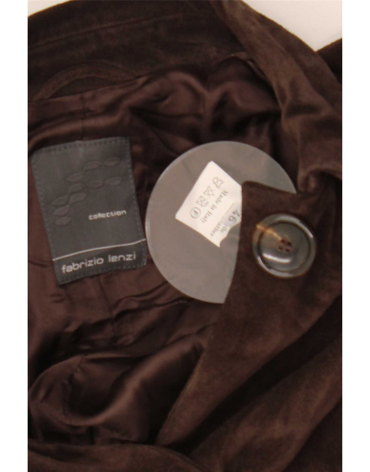 Fabrizio Lenzi Veste en Daim Femme IT 46 Grand Cuir Marron