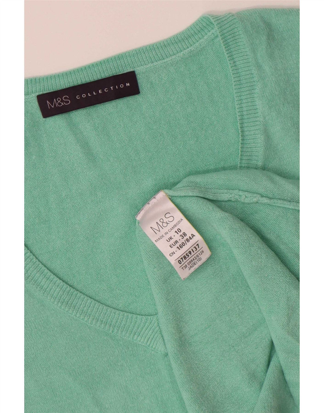 Marks & Spencer Pull surdimensionné à col en V pour femme UK 10 Petit Vert