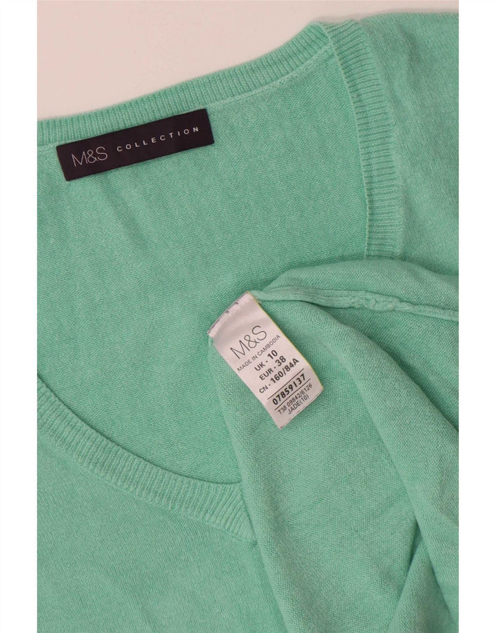 Marks & Spencer Pull surdimensionné à col en V pour femme UK 10 Petit Vert