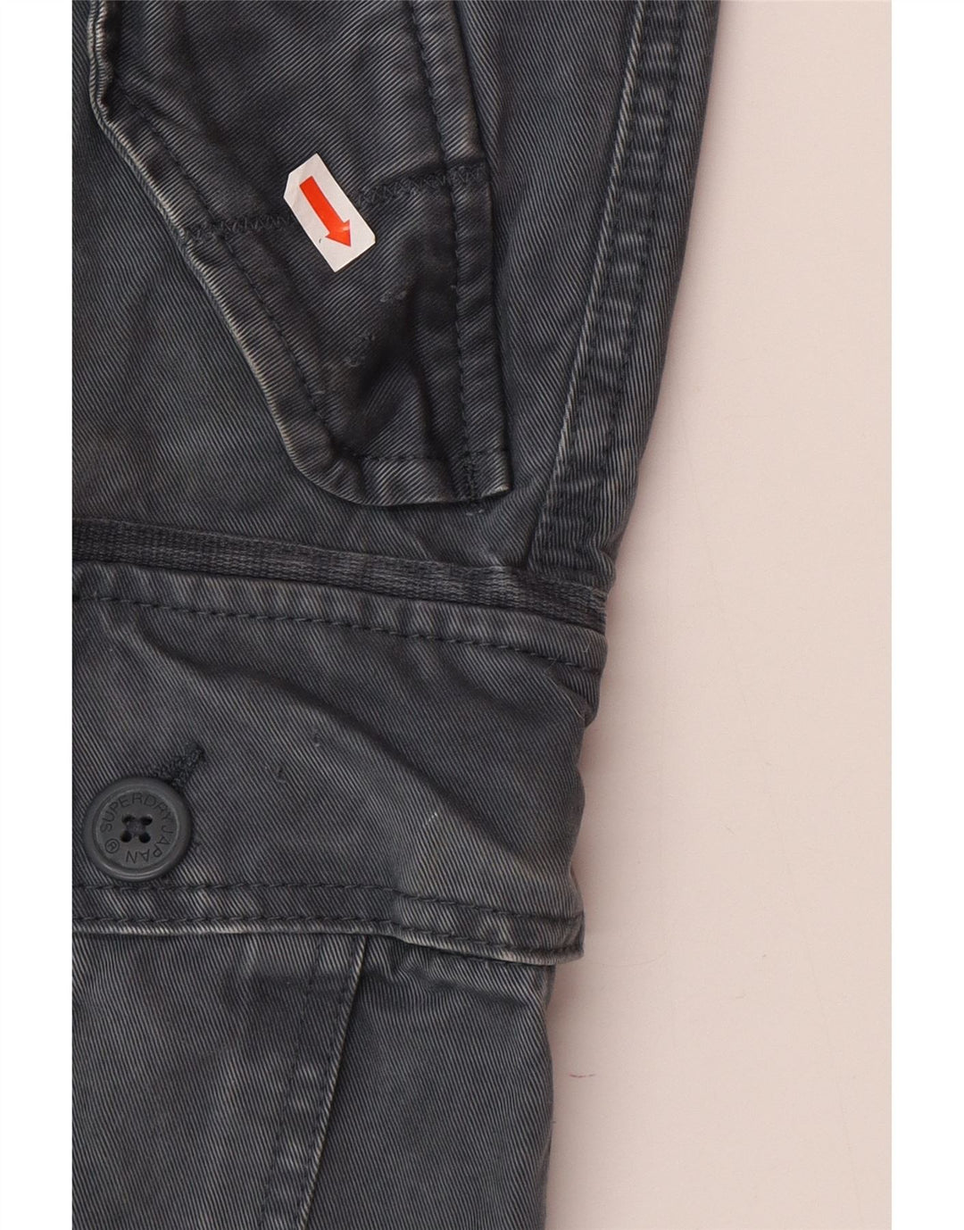 SUPERDRY Short Cargo Homme Moyen W32 Gris Coton