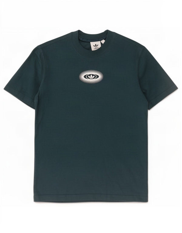 Adidas T-shirt graphique pour homme en coton vert petit