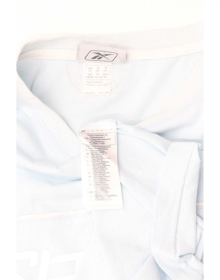 Reebok T-Shirt Graphique Homme Top 2XL Bleu Coton