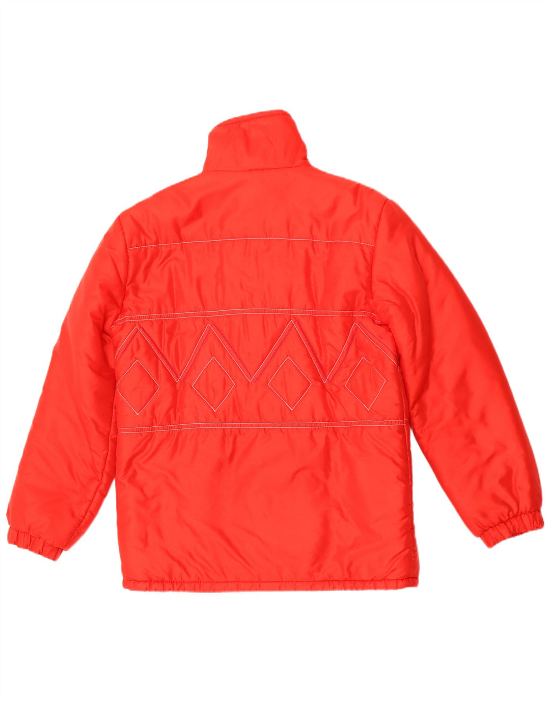 vintage Mens Rembourré Veste UK 36 Petit Rouge Géométrique