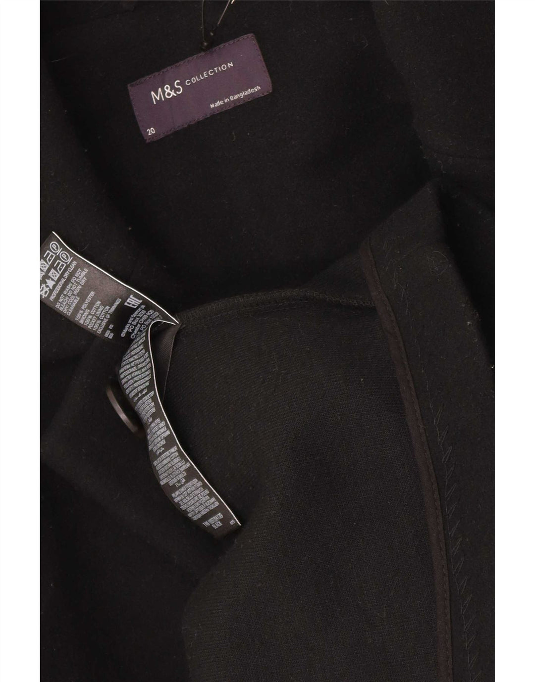 Marks & Spencer Manteau Femme UK 20 2XL Noir Polyester