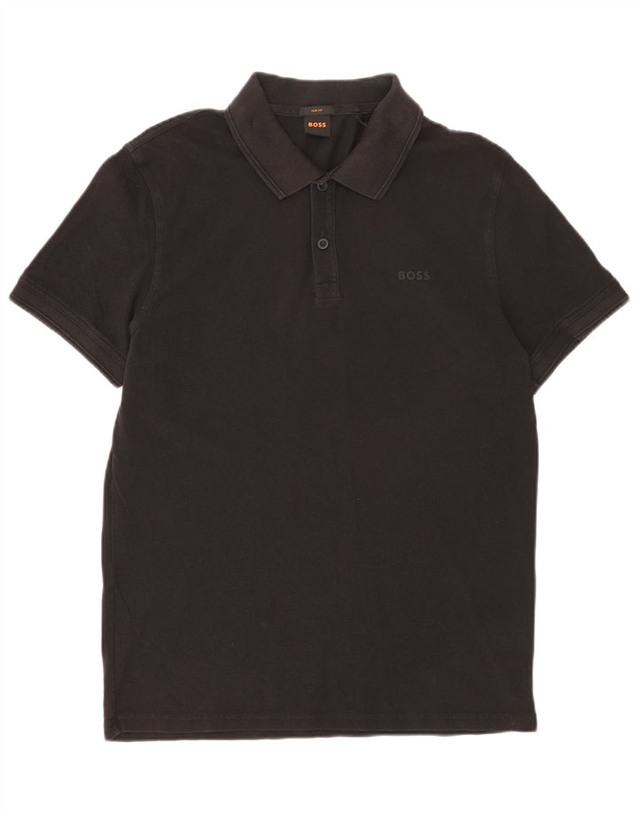 HUGO BOSS Polo Slim Fit Homme Coton Noir Moyen