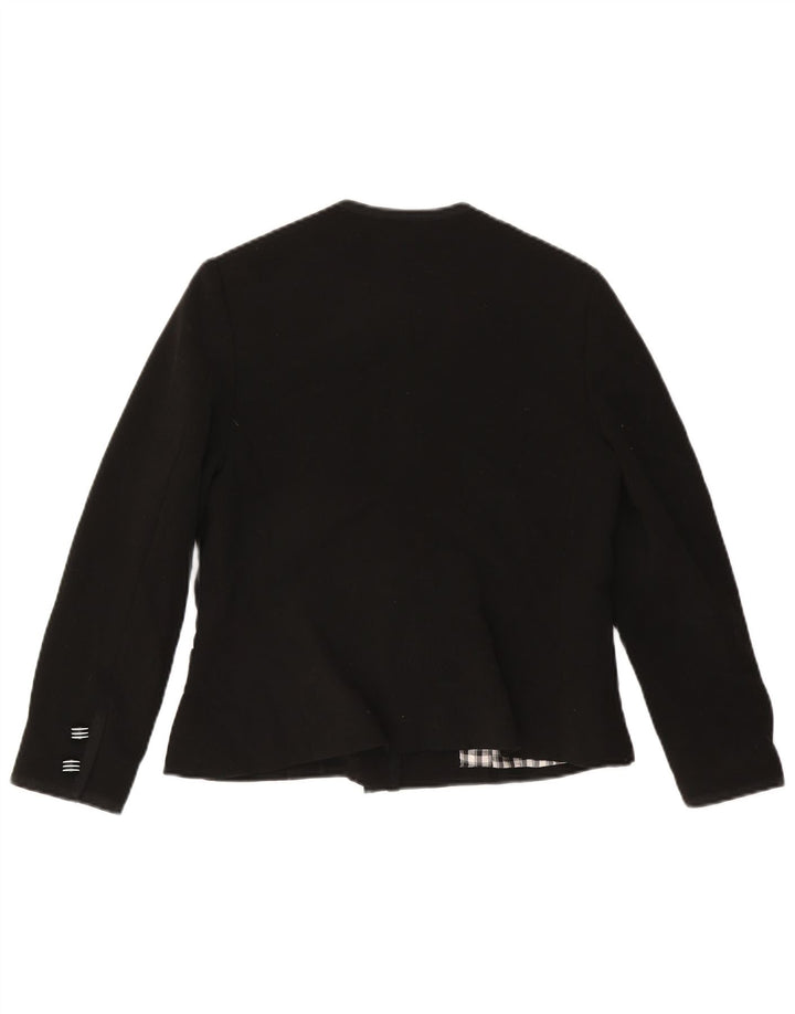 vintage Femme 5 Bouton Blazer Veste UK 12 Moyen Noir