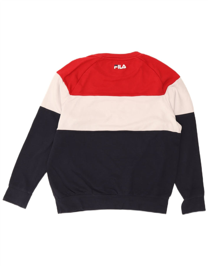 Fila Pull graphique pour homme UK 14 Medium Multicolore Colourblock