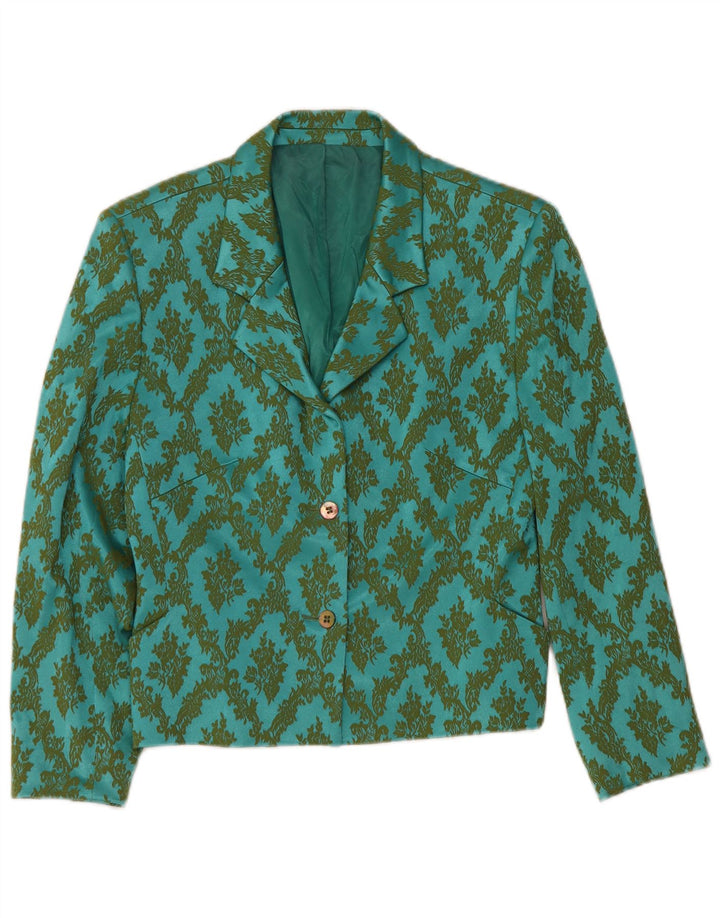 Oilily Veste blazer courte à 2 boutons pour femme EU 38 Medium Turquoise Paisley