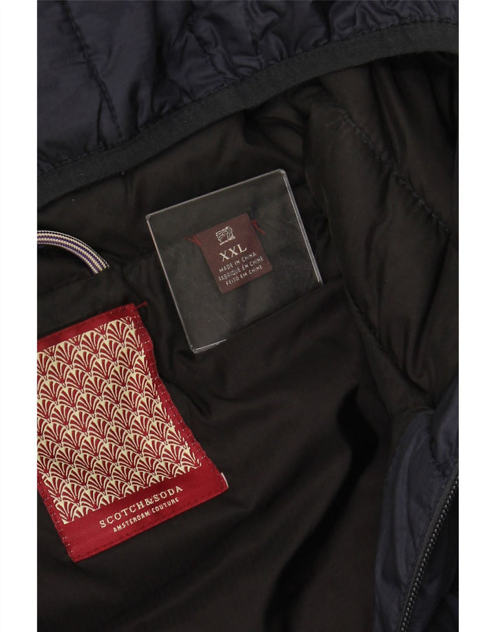 SCOTCH & SODA Gilet rembourré à capuche pour femme UK 20 2XL Bleu marine