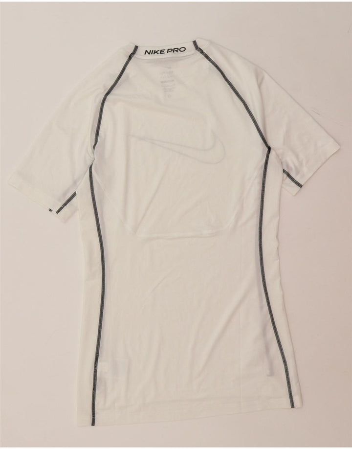 NIKE Womens Dri Fit Graphic T-Shirt Top UK 14 Medium White Polyester Vintage Nike and Second-Hand Nike from Messina Hembry 