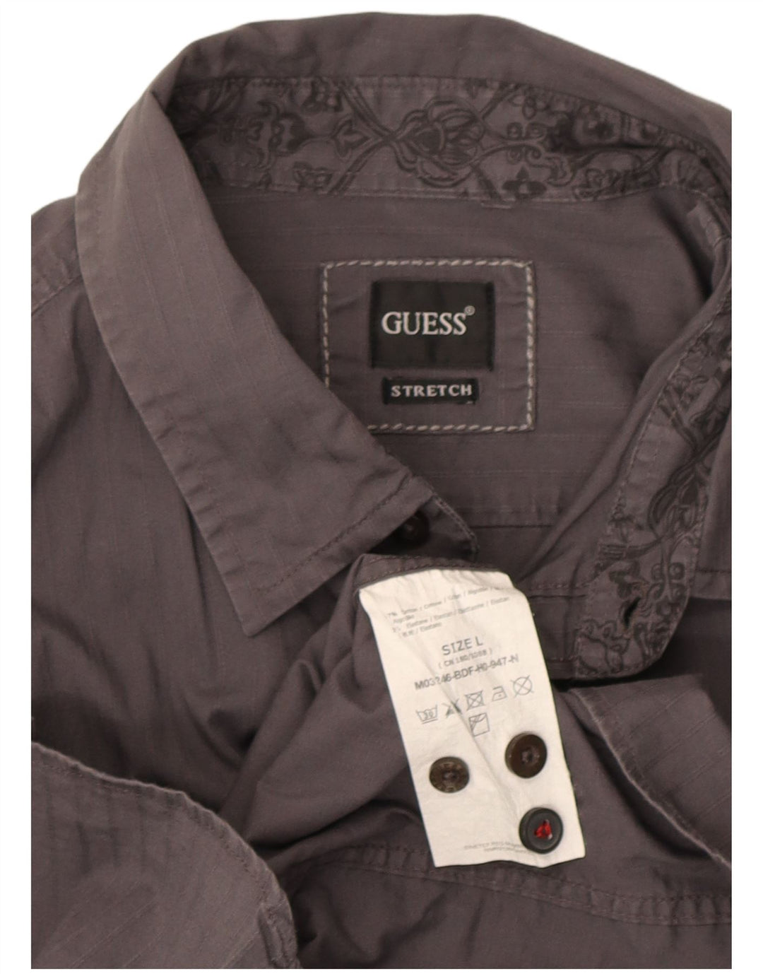 Guess Chemise Homme Large Gris Coton