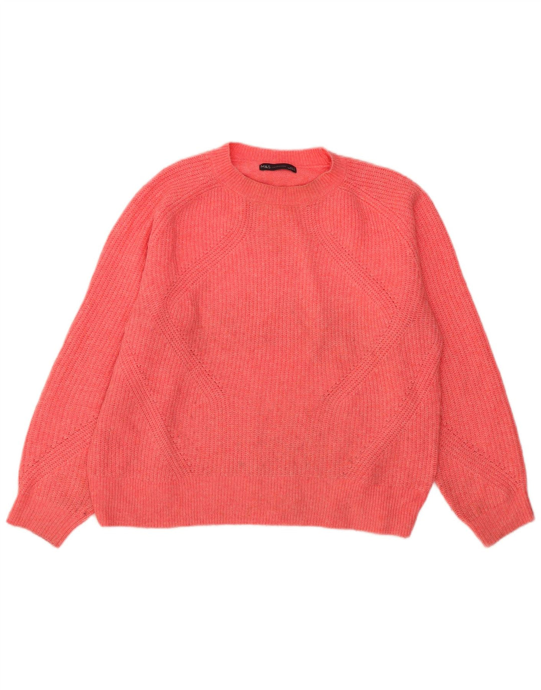 Marks & Spencer Pull surdimensionné à col rond pour femme UK 16 Large Rose