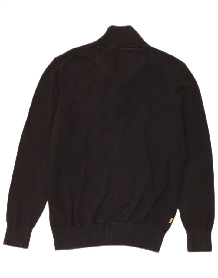 Timberland Pull à col zippé pour homme Petit coton noir