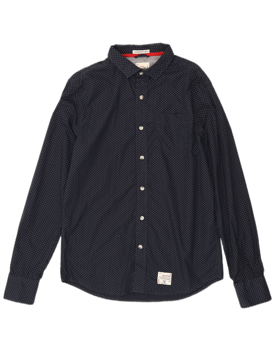 Superdry Chemise Homme XL Bleu Marine À Pois Coton