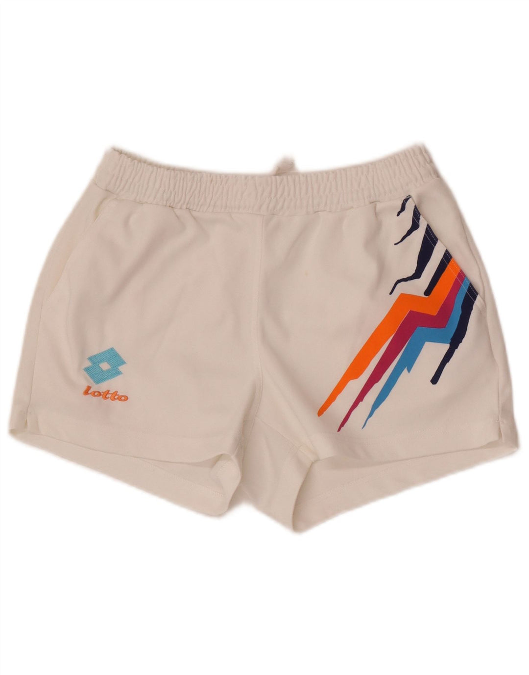 Lotto Short de sport pour femme UK 12 Medium Blanc Géométrique
