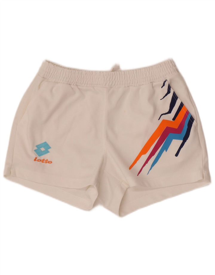 Lotto Short de sport pour femme UK 12 Medium Blanc Géométrique