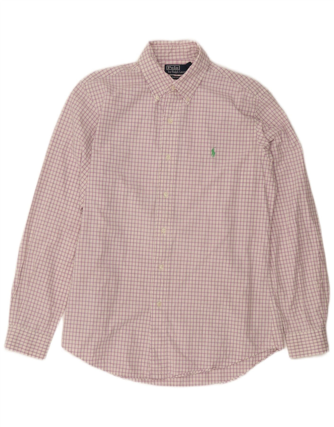 POLO RALPH LAUREN Chemise ajustée sur mesure pour homme Taille 39 15 1/2 Carreaux violets moyens