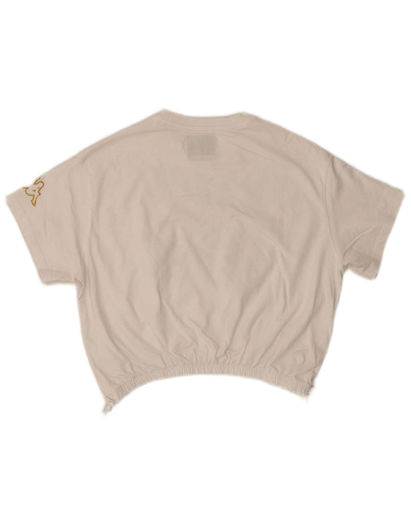 Kappa Girls Crop Graphic T-Shirt Top 13-14 ans Blanc Coton