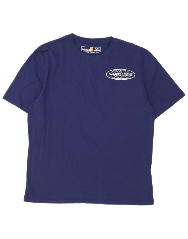 Timberland T-Shirt Graphique Homme Bleu Marine Moyen Coton
