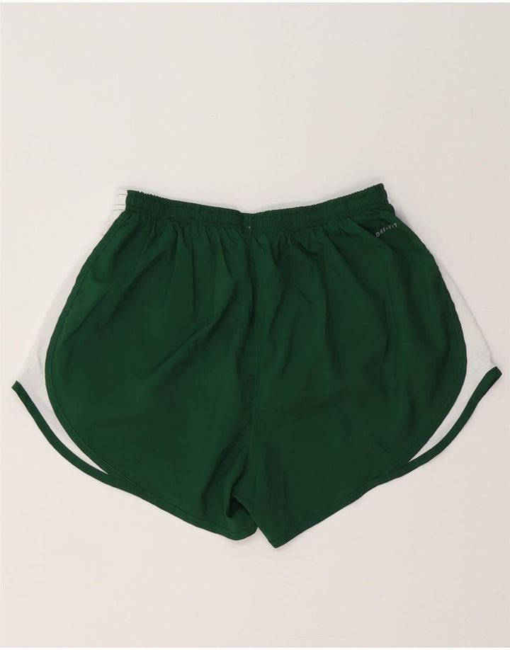 Nike Short de sport pour femme UK 14 Large Vert Colorblock Polyester