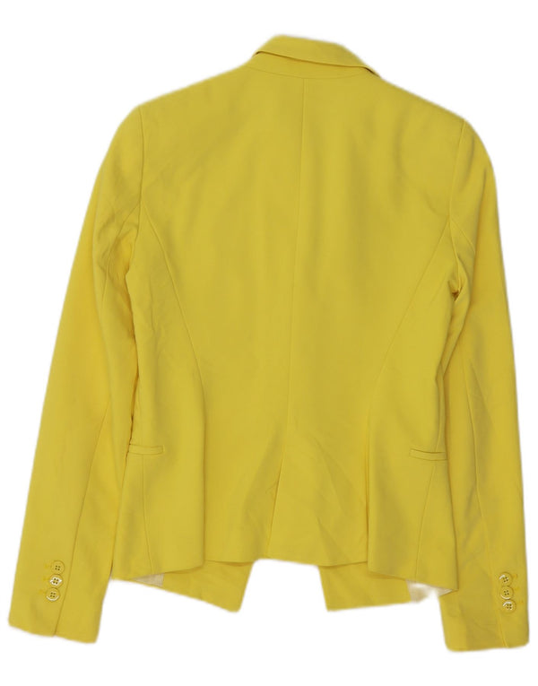 ZARA Femme 1 Bouton Blazer Veste UK 10 Petit Jaune Polyester