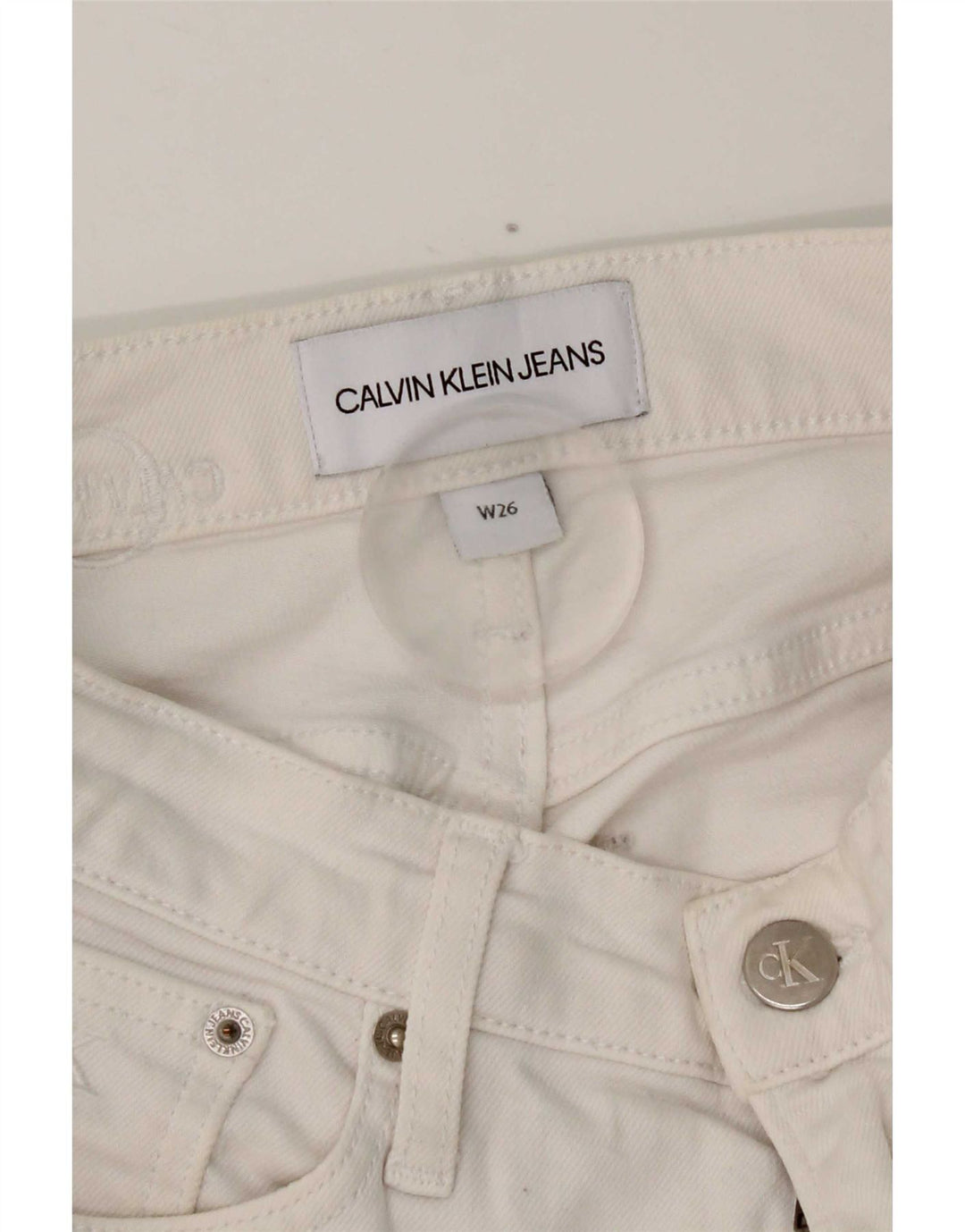 Calvin Klein Jean Fuselé Femme W26 L26 Blanc