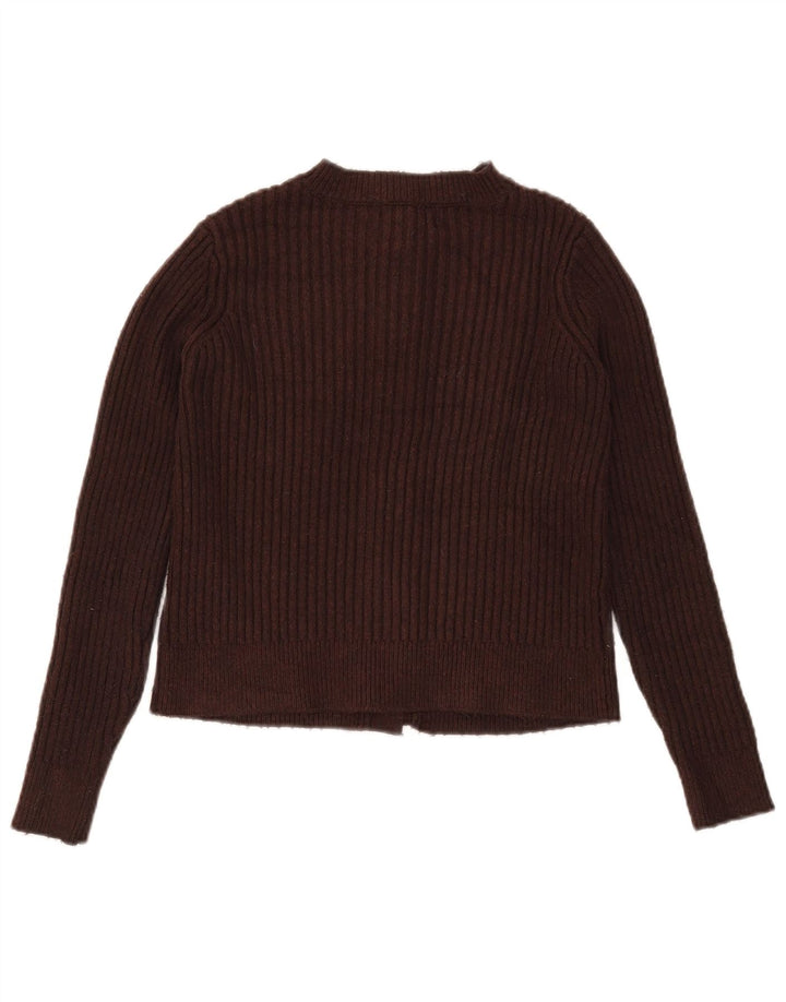 Marks & Spencer Pull cardigan court pour femme UK 10 Petit Marron Polyester