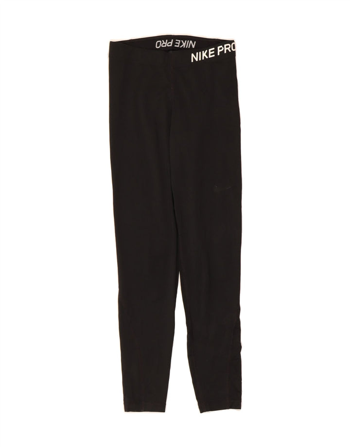 NIKE Womens Graphic Leggings UK 12 Medium  Black Vintage Nike and Second-Hand Nike from Messina Hembry 