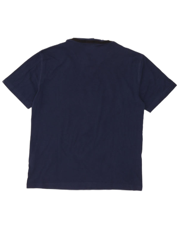 Emporio Armani Womens Graphic T-Shirt Top UK 16 Large Bleu Marine Coton