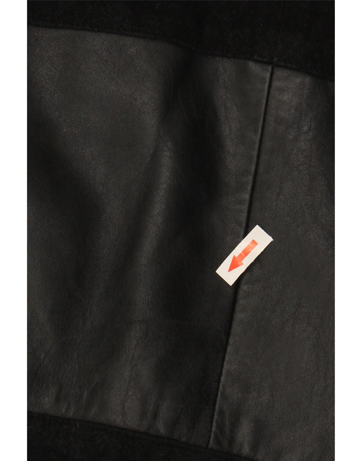 VINTAGE Veste en Daim Femme IT 48 XL Noir