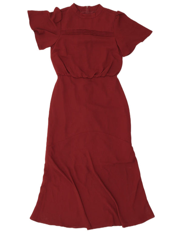 Oasis Robe Maxi Femme UK 8 Petit Bordeaux Polyester